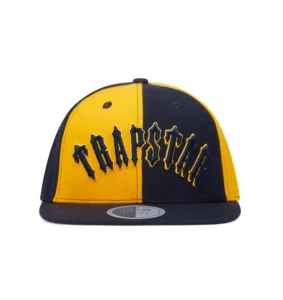 Cappello Trapstar Irongate ad arco aderente – Blu scuro/Giallo