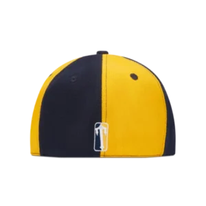 Cappello Trapstar Irongate ad arco aderente – Blu scuro/Giallo